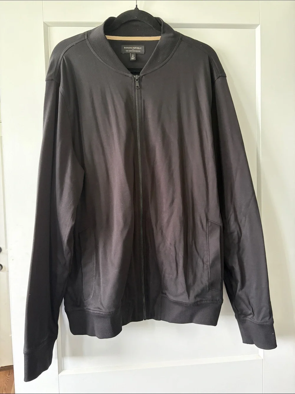 Banana Republic Men's Black Zip-Up Bomber Sweater Jacket